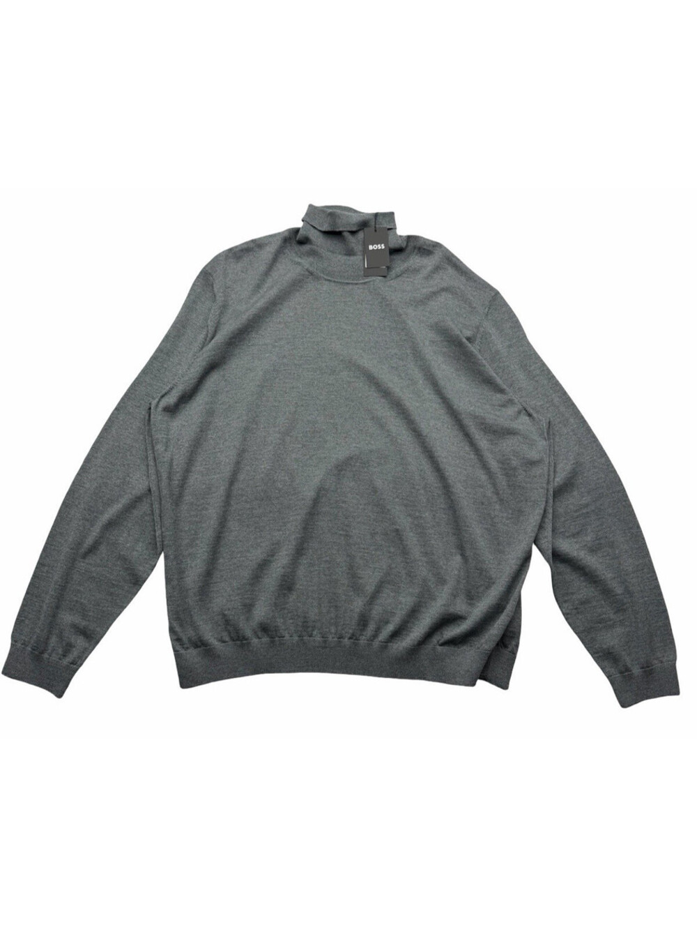 BOSS Musso-P Virgin Wool Turtleneck Sweater Grey Size 3XL